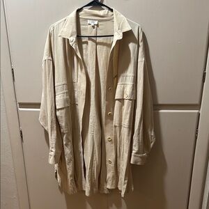 Tan Button-Up Shirt jacket